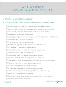 ada website compliance checklist