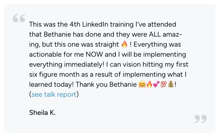 Linkedin 4th Training Actionable Vision 6 figure month